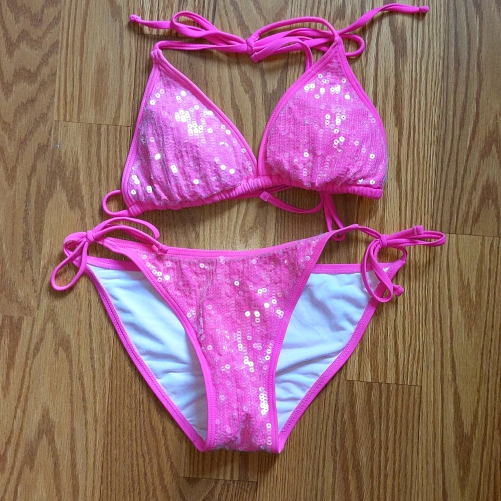 Pink Sequin bikini